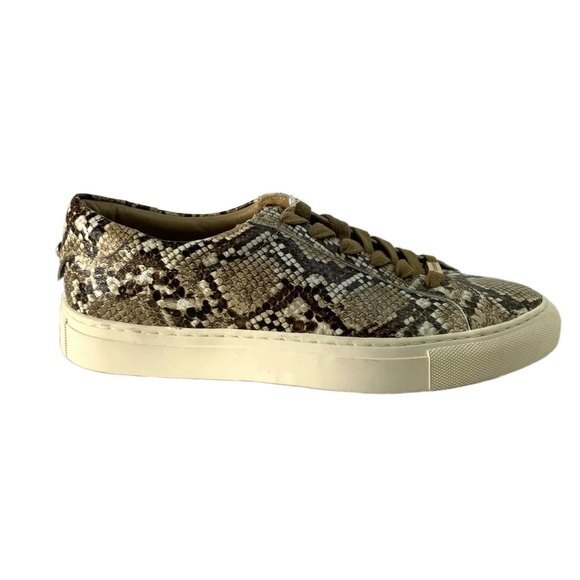 J/Slides NYC Leather Animal Print Flatform Lace-up Sneakers - Picture 2 of 10